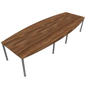 Konferenztisch, Fassform, Farbe Nussbaum, B x T: 3600 x 1400 mm