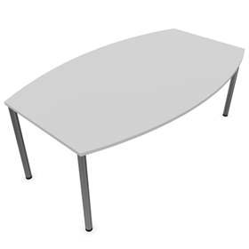 Konferenztisch, Fassform, Farbe Lichtgrau, B x T: 2000 x 1200 mm