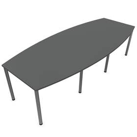 Konferenztisch, Fassform, Farbe Dunkelgrau, B x T: 2800 x 1200 mm