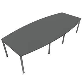 Konferenztisch, Fassform, Farbe Dunkelgrau, B x T: 3200 x 1400 mm