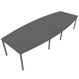 Konferenztisch, Fassform, Farbe Dunkelgrau, B x T: 3600 x 1400 mm