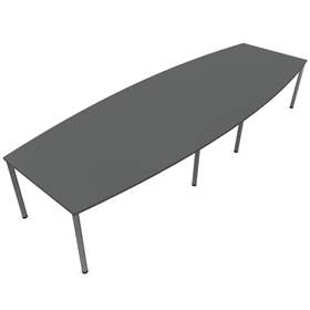 Konferenztisch, Fassform, Farbe Dunkelgrau, B x T: 4000 x 1400 mm