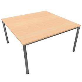 Besprechungstisch, runde Tischbeine, matt, Farbe Ahorn, B x T: 1400 x 1400 mm