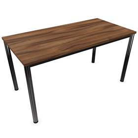 Besprechungstisch, runde Tischbeine, glänzend, Farbe Nussbaum, B x T: 1400 x 700 mm