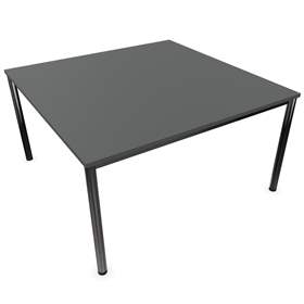 Besprechungstisch, runde Tischbeine, glänzend, Farbe Dunkelgrau, B x T: 1400 x 1400 mm