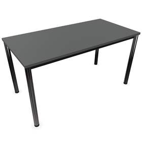 Besprechungstisch, runde Tischbeine, glänzend, Farbe Dunkelgrau, B x T: 1400 x 700 mm