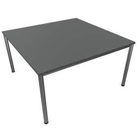 Besprechungstisch, runde Tischbeine, matt, Farbe Dunkelgrau, B x T: 1400 x 1400 mm