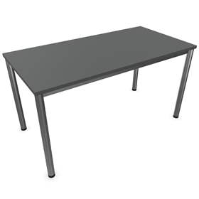 Besprechungstisch, runde Tischbeine, matt, Farbe Dunkelgrau, B x T: 1400 x 700 mm