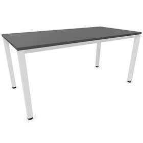 Stůl kancelářský, rovný, podnoží hranaté, bílé, barva tmavě šedá, š x h: 1600 x 800 mm