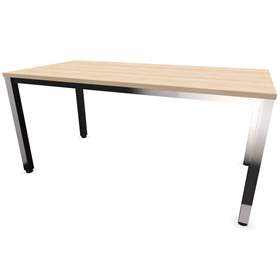 Stůl kancelářský, rovný, podnoží hranaté, lesklé, barva akácie, š x h: 1600 x 800 mm