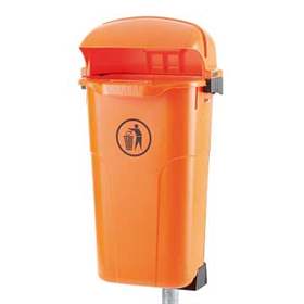 Abfallbehälter aus Kunststoff für Außenbereich, Volumen 50 L, orange