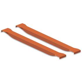 Příčné uložení pro palety, barva oranžová RAL2001, hloubka 1100 mm, nosnost na pár 1100 kg