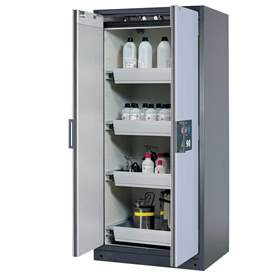 Bezpečnostní skříň na chemikálie 90 min., 4 zásuvky, š. 900 mm, TSA/AGT, dveře šedé