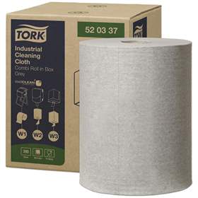 Rolă prosop șervet de hârtie material absorbant de ștergere curățare industrială TORK Industrial Cleaning, șervete, gri, lungime 148 m, lățime 320 mm