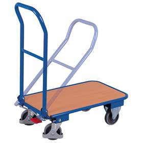 Platformwagen VARIOfit mit einem klapbarem Schiebebügel, 720x450 mm, Tragfähigkeit 150 kg