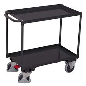 Montagehilfswagen VARIOfit mit 2 Wannenböden, 995x695 mm, Tragfähigkeit 400 kg, Farbe Anthrazit RAL7016