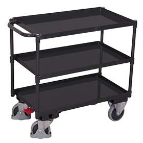 Montagehilfswagen VARIOfit mit 3 Wannenböden, 995x695 mm, Tragfähigkeit 400 kg, Farbe Anthrazit RAL7016