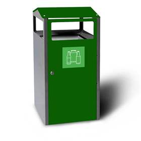 Wertstoffsammler mit Innenbehälter, Volumen 90 l, HxBxT: 964x500x450 mm, Farbe Grün RAL6029