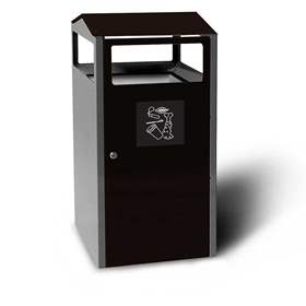 Wertstoffsammler mit Innenbehälter, Volumen 90 l, HxBxT: 964x500x450 mm, Farbe Schwarz RAL9005