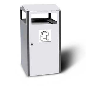 Wertstoffsammler mit Innenbehälter, Volumen 90 l, HxBxT: 964x500x450 mm, Farbe Lichtgrau RAL7035