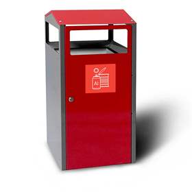 Wertstoffsammler mit Innenbehälter, Volumen 90 l, HxBxT: 964x500x450 mm, Farbe Rot RAL3000