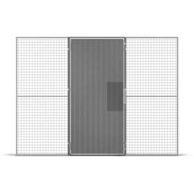 Stahlblech-Einflügeltür für Vorhängeschloss, HxB: 2200x1000 mm, Farbe Grau