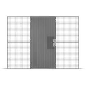 Stahlblech-Einflügeltür mit Griff (Euro-Zylinderschloss), HxB: 2200x1000 mm, Farbe Grau