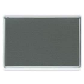 Filz-Pinnwand, Aluminium-Rahmen, 900 x 600 mm, Farbe grau