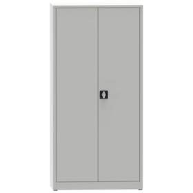 Dulap metalic cu uși batante - office steel furniture, HxLxl: 1950x1200x500 mm, 4 polițe 80 kg, culoare gri RAL7035