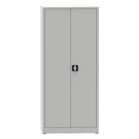 Dulap metalic cu uși batante - office steel furniture, HxLxl: 1800x800x400 mm, 4 polițe, culoare gri RAL7035