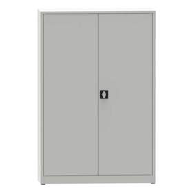 Dulap metalic cu uși batante - office steel furniture, HxLxl: 1800x1200x400 mm, 4 polițe, culoare gri RAL7035