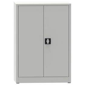 Flügeltürenschrank mit 2 Fachböden, HxBxT: 1150x800x400 mm, Lichtgrau RAL7035