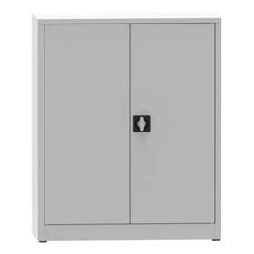 Flügeltürenschrank mit 2 Fachböden, HxBxT: 1150x950x400 mm, Lichtgrau RAL7035