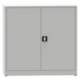 Flügeltürenschrank mit 2 Fachböden, HxBxT: 1150x1200x400 mm, Lichtgrau RAL7035