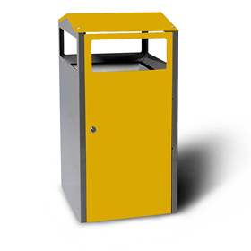 Cos de gunoi cu recipient interior, volum 90 l, HxLxl: 964x500x450 mm, culoare galben RAL1033