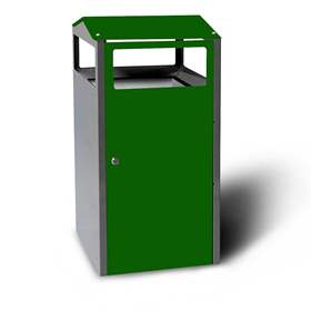 Cos de gunoi cu recipient interior, volum 90 l, HxLxl: 964x500x450 mm, culoare verde RAL6029