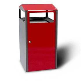 Cos de gunoi cu recipient interior, volum 90 l, HxLxl: 964x500x450 mm, culoare roșu RAL3000