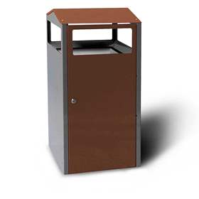 Cos de gunoi cu recipient interior, volum 90 l, HxLxl: 964x500x450 mm, culoare maro RAL8024