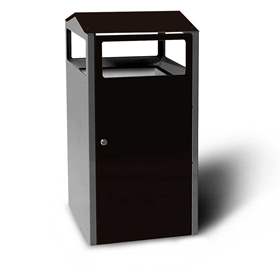 Cos de gunoi cu recipient interior, volum 90 l, HxLxl: 964x500x450 mm, culoare negru RAL9005