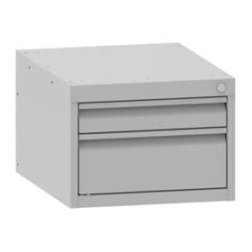 Schubladen-Hängeschrank, HxBxT: 350x480x610 mm, 2 Schubladen, RAL7035