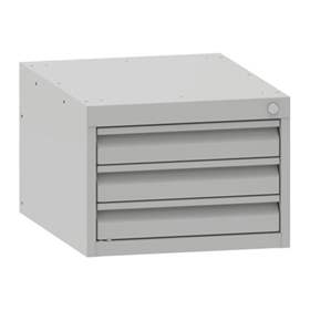 Schubladen-Hängeschrank, HxBxT: 350x480x610 mm, 3 Schubladen, RAL7035