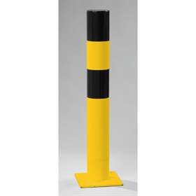 Stâlp de îngrădire și avertizare, diametru Ø 159 mm, pentru spații exterioare, galbenă/neagră