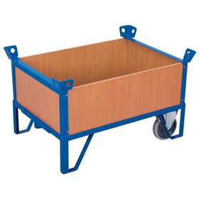 Rollplatte VARIOfit mit 4 Vollwände, Ladefläche 1000 x 700 mm, Tragfähigkeit 500 kg