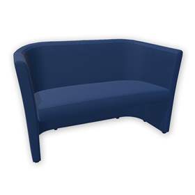 Canapea - fotoliu 2 locuri CLUB DUO, tapițat textil Basic - albastru