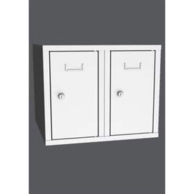 Aufbauteil mit 2 Aufbewahrungsboxen, Breite 600 mm, Farbe Lichtgrau RAL 7035