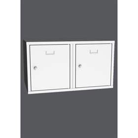 Aufbauteil mit 2 Aufbewahrungsboxen, Breite 800 mm, Farbe Lichtgrau RAL 7035