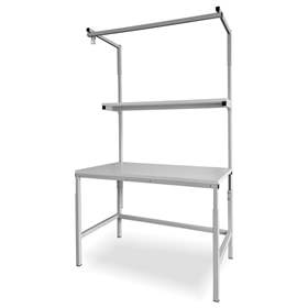 Banc de lucru atelier KLASIK cu raft superior și cantilever, Lxl 1200x700 mm