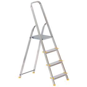 Alu-Stehleiter EUROSTYL, einseitig, Standardasuführung, 4 Stufen
