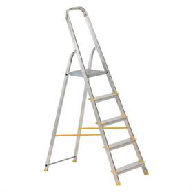 Alu-Stehleiter EUROSTYL, einseitig, Standardasuführung, 5 Stufen