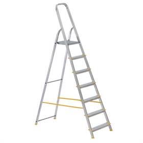Alu-Stehleiter EUROSTYL, einseitig, Standardasuführung, 7 Stufen